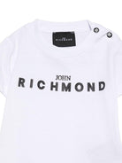 T-shirt per neonato Jhon Richmond Junior bianca con dettaglio logo RIP26002TS WHITE JOHN RICHMOND KIDS 