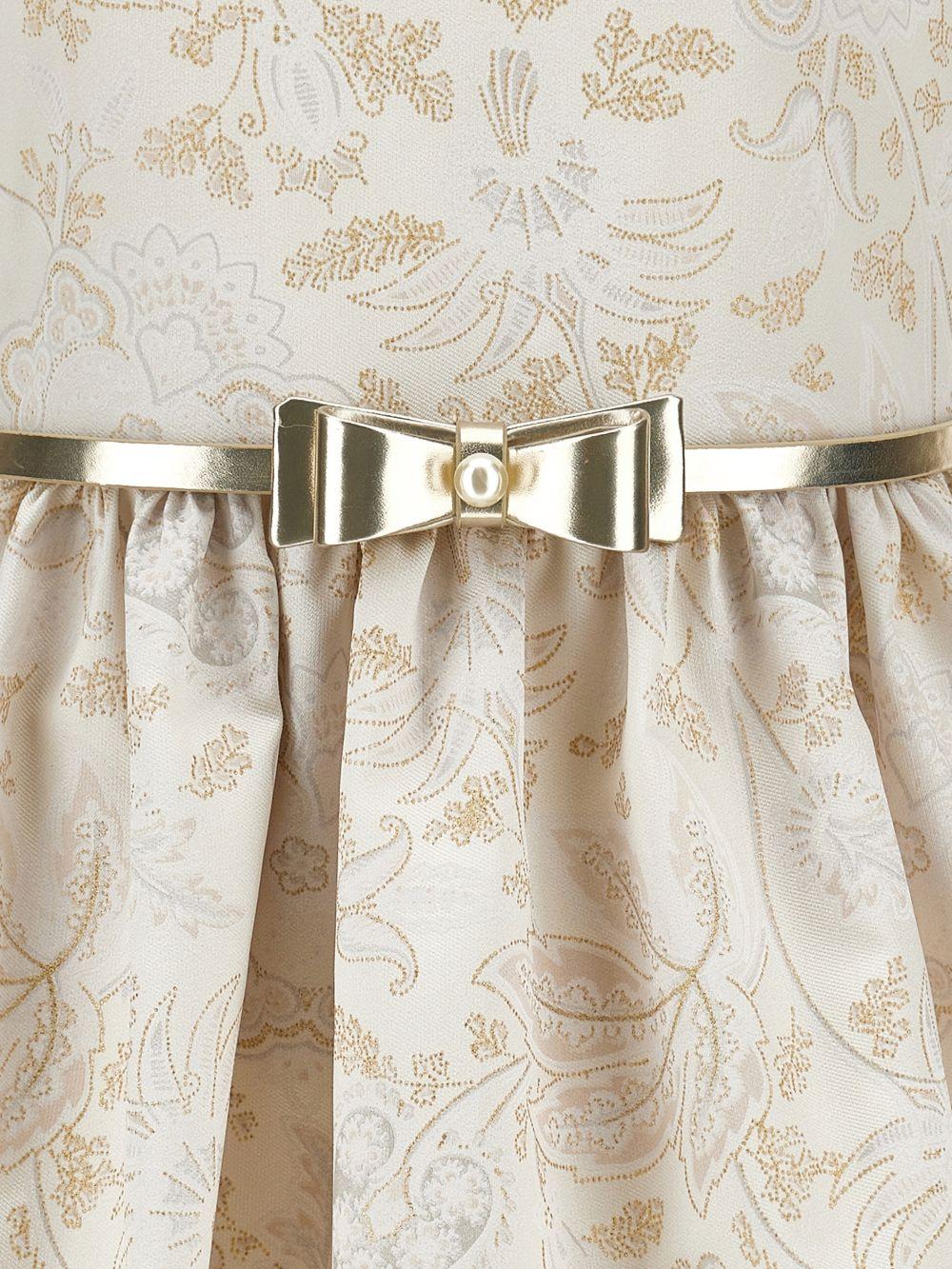 Abito per bambina Monnalisa beige con stampa a fiori all-over 71G920RM 7676 0170 MONNALISA KIDS 