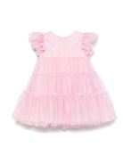 Abito per neonata Monnalisa rosa in tulle con dettaglio glitter 31E903 5907 9075 MONNALISA KIDS 