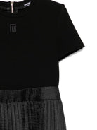 Abito per bambina Balmain Kids nero con logo ricamato BX1D51 S0214 930 BALMAIN KIDS 