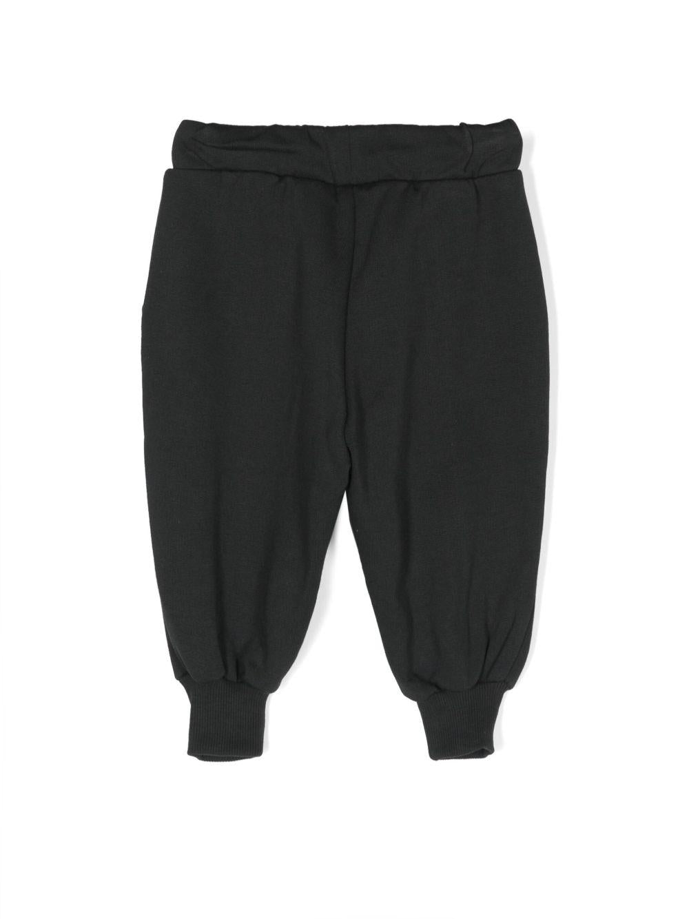 Pantaloni sportivi con applicazione logo per neonato Mini Rodini nero con calzini a coste 1000014699NB BLACK MINI RODINI KIDS 