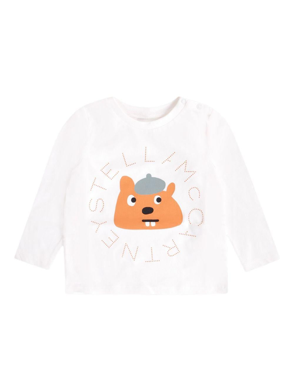 T-shirt per neonati Stella McCartney Kids bianco a maniche lunghe TX8590 Z0434 101 STELLA McCARTNEY KIDS 
