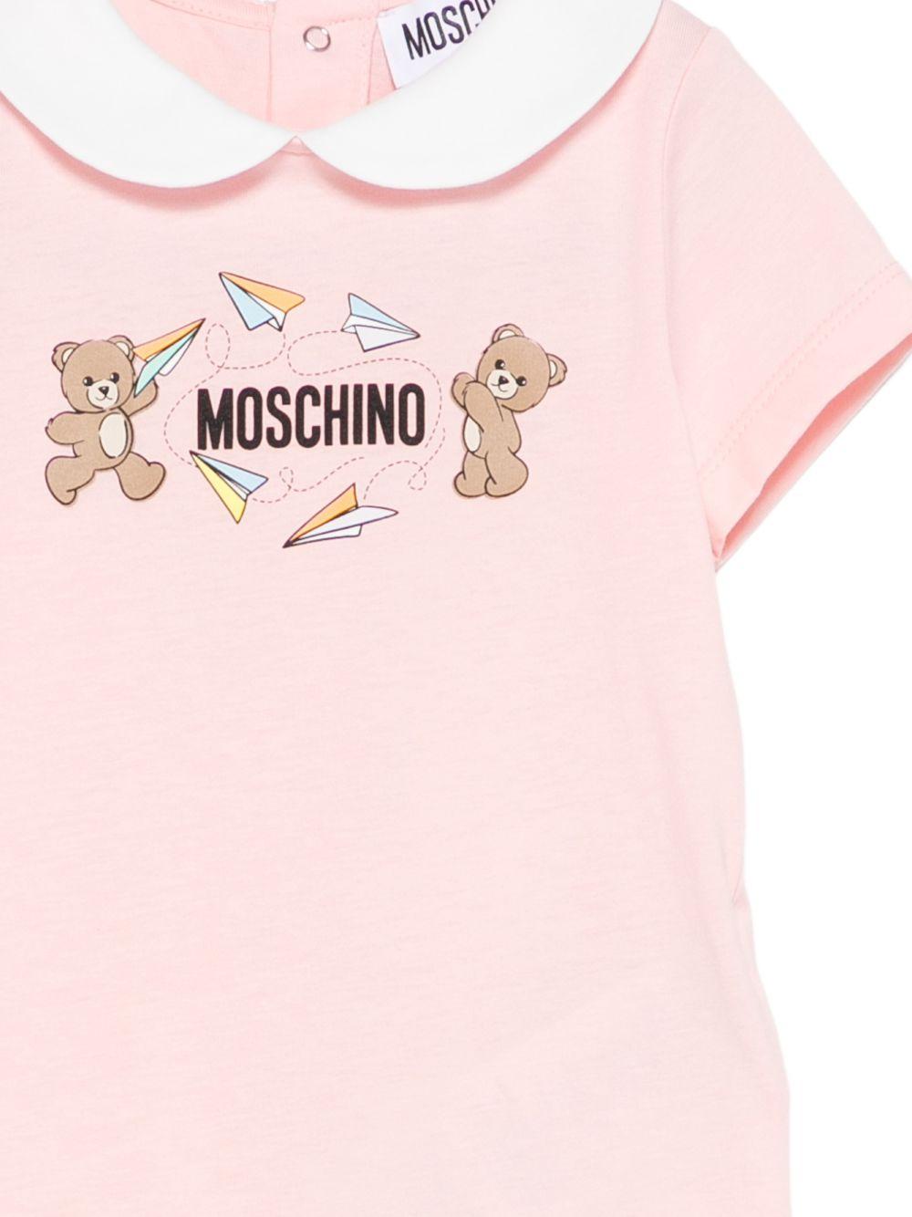 Tutina per neonata Moschino Kids rosa con stampa Teddy Bear MUT04OLAA01 50209 MOSCHINO KIDS 