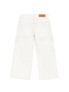 Jeans cargo per bambina Palm Angels Kids bianco con dettaglio logo PGCA026S26FAB001 002 PALM ANGELS KIDS 