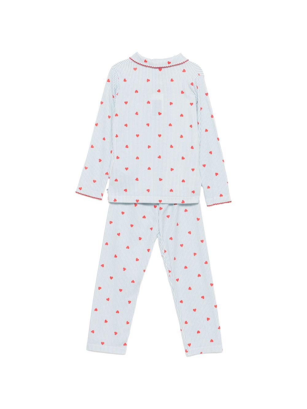Pigiama per bambina Petit Bateau Kids azzurro con design a righe A0GAL 01 PETIT BATEAU KIDS 