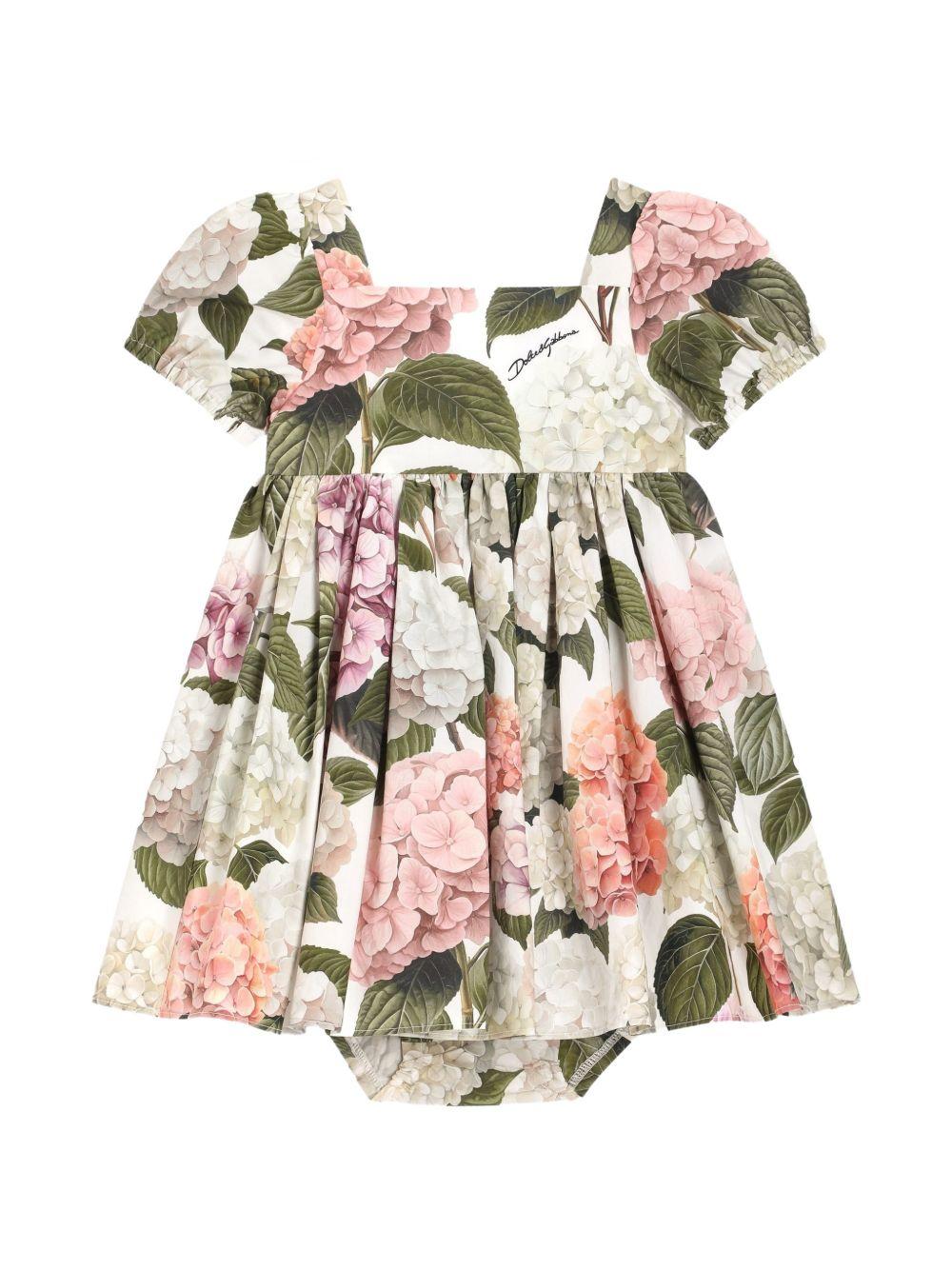 Abito per neonata Dolce & Gabbana Kids multicolore con stampa orchidee L24DF4 HS5UG HA5XG DOLCE & GABBANA KIDS 