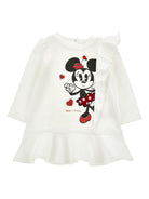Abito per neonata Monnalisa bianco con Minnie Mouse 39F903 6004 0001 MONNALISA 