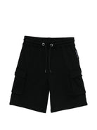 Shorts cargo per bambino John Richmond Junior nero con tasche RBP26060BE BLACK JOHN RICHMOND KIDS 