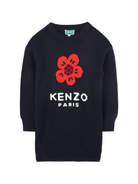 Abito per bambina Kenzo Kids blu con motivo Boke Flower K61356 845 KENZO KIDS 