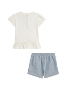 Set t-shirt con shorts per neonata Polo Ralph Lauren Kids bianco Polo Bear a righe 310A12857 001 Ralph Lauren kids 