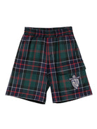 Shorts per bambino Fendi Kids verde con motivo a quadri JMF542 AUKK F0E3J FENDI KIDS 
