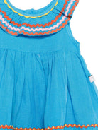 Abito per neonata Stella McCartney Kids blu con ruches sul colletto TY1152 Z0138 673 STELLA McCARTNEY KIDS 