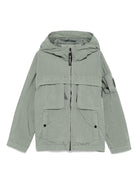 Giacca per bambino C.P. Company Kids grigio con applicazione CUS010L3C00 31870 C.P.COMPANY KIDS 
