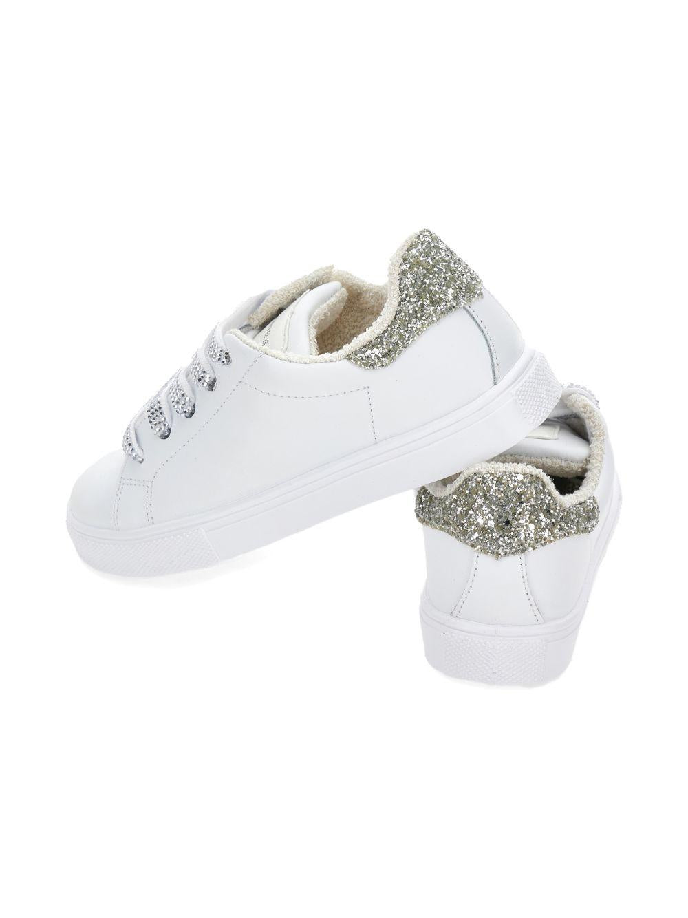Sneakers per bambina Monnalisa bianche con glitter 87G006 7715 0001 MONNALISA KIDS 