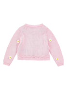 Cardigan per neonata Monnalisa rosa con decorazione con margherite 39G800 7040 0090 MONNALISA KIDS 