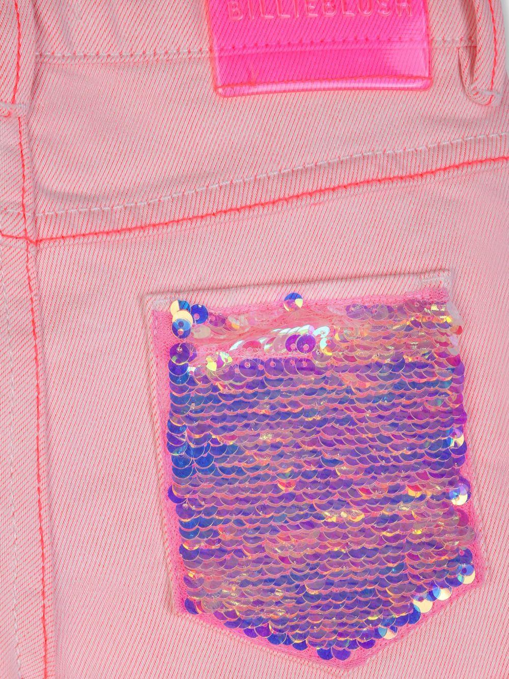 Shorts per bambina Billieblush rosa con tasche in paillettes U21879 S51 BILLIEBLUSH KIDS 