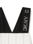 Abito per bambina Dkny Kids bianco con motivo gessato D62598 Z40 DKNY KIDS 