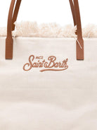 Borsa tote City Regular in Canvas MC2 Saint Barth beige con frange CBF0001 00302L MC2 ST. BARTH KIDS 