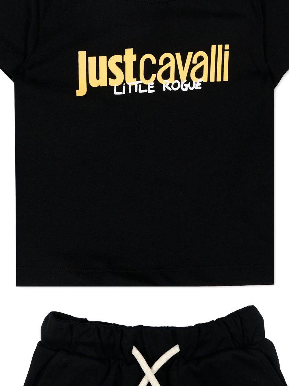 Completo per neonato Just Cavalli Kids nero con stampa grafica JIP26090CJ BLACK ROBERTO CAVALLI KIDS 