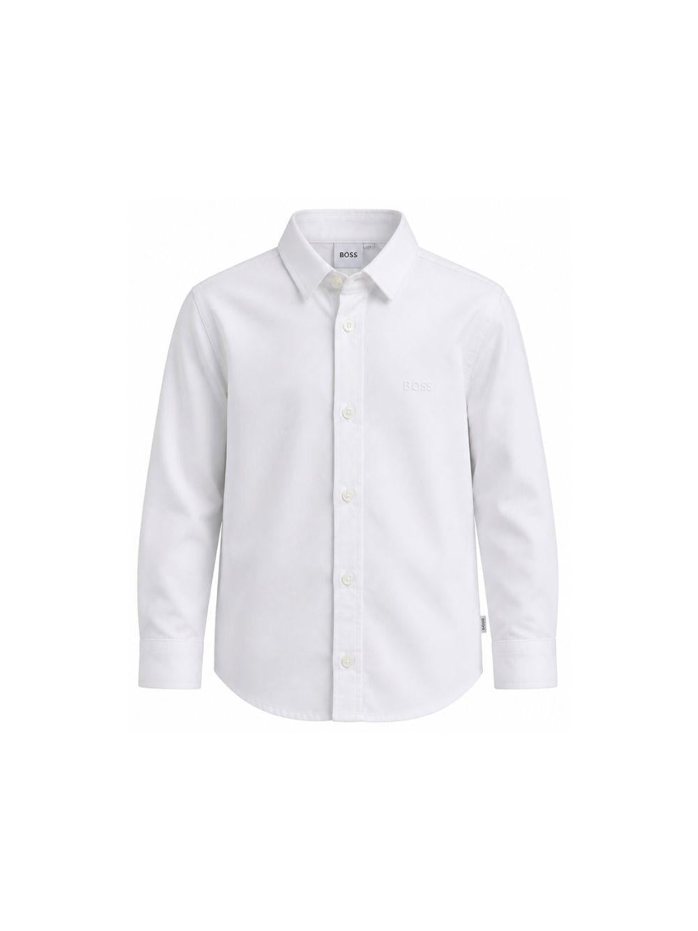 Camicia per bambino Boss Kids bianca con logo ricamato J52675 10P BOSS KIDS 