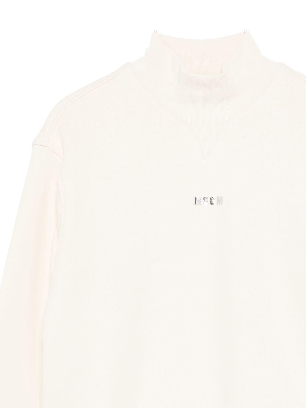 Felpa per bambina MSGM Kids bianca con collo alto F5MSJGSW188 013 MSGM KIDS 