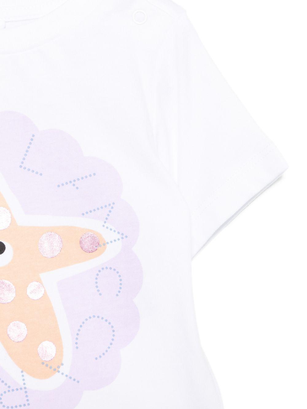 T-shirt per neonata Stella McCartney Kids bianca con stampa grafica TY8051 Z0434 100 STELLA McCARTNEY KIDS 