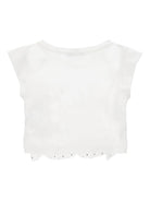 T-shirt per bambina Monnalisa bianca a pois 11G302 7201 9950 MONNALISA KIDS 
