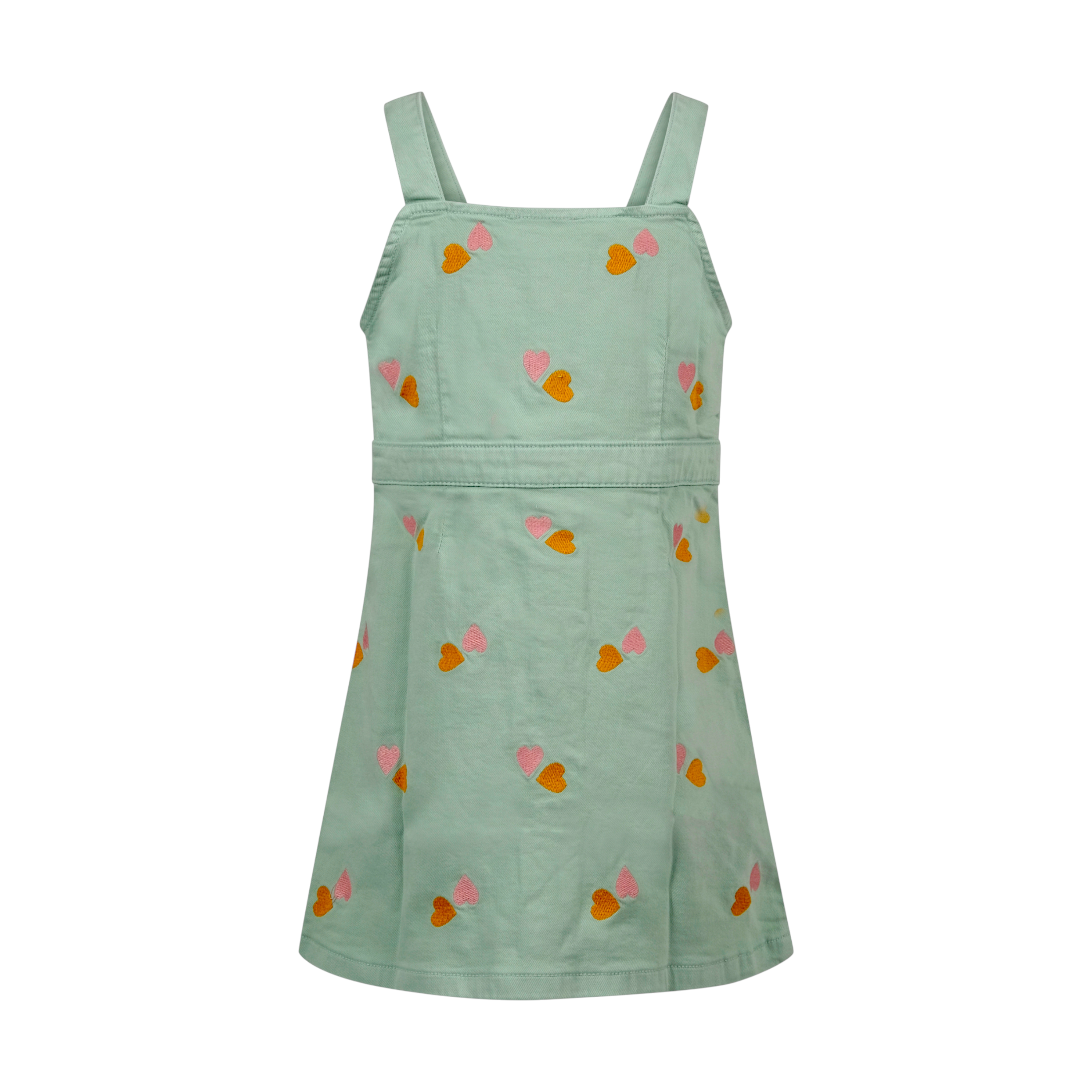 Abito per bambina Stella McCartney Kids verde con decorazione cuori TY1A22 Z3454 754EM STELLA McCARTNEY KIDS 
