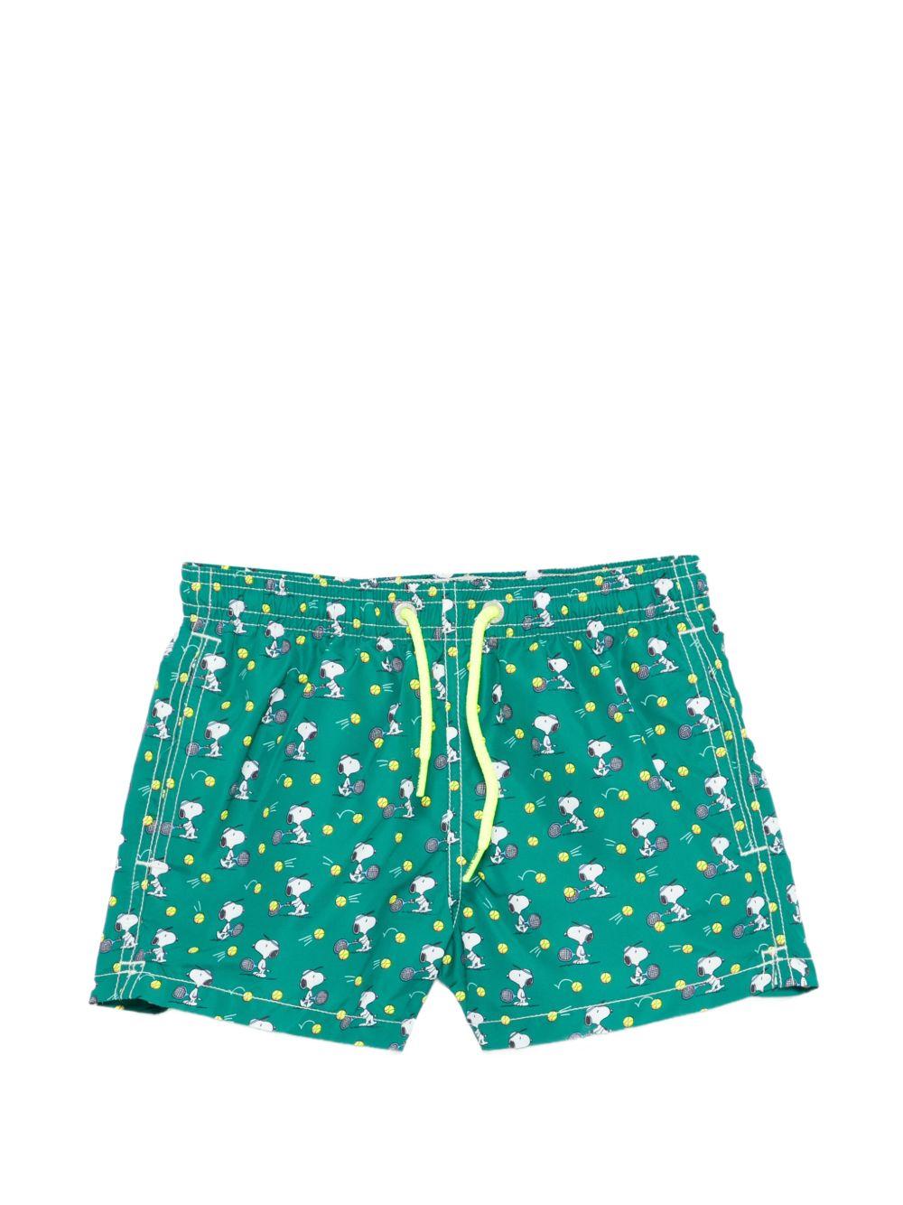 Costume da bagno per bambino MC2 Saint Barth Kids x Peanuts verde a fantasia JEA0004 02660L MC2 ST. BARTH KIDS 