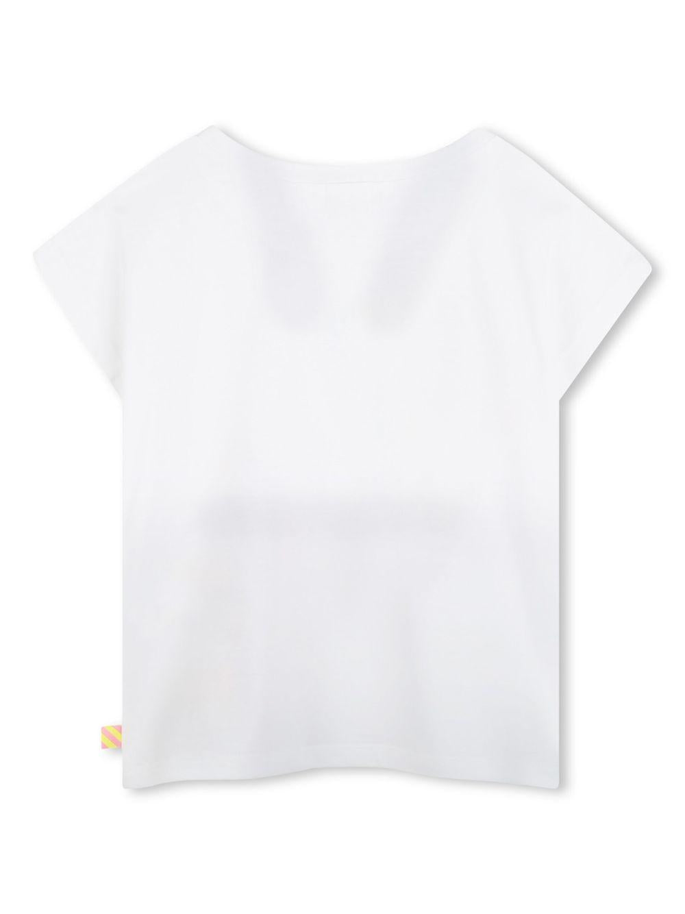 T-shirt con stampa per bambina Billieblush bianco con orlo dritto U21036 10P BILLIEBLUSH 