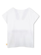 T-shirt con stampa per bambina Billieblush bianco con orlo dritto U21036 10P BILLIEBLUSH 