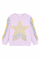 Felpa per bambina Stella McCartney Kids viola con dettagli frange TY4A40 Z3409 539 STELLA McCARTNEY KIDS 