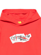 Felpa per bambino Off-White Kids rossa con stampa grafica OBBB001F25FLE003 2501 OFF WHITE KIDS 