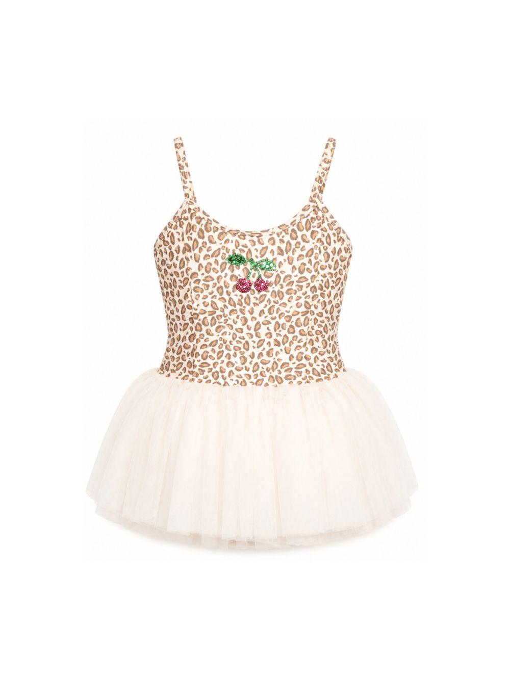 Abito per bambina Konges Slojd Kids marrone con stampa animalier KS105470 LEO KONGES SLOJD KIDS 