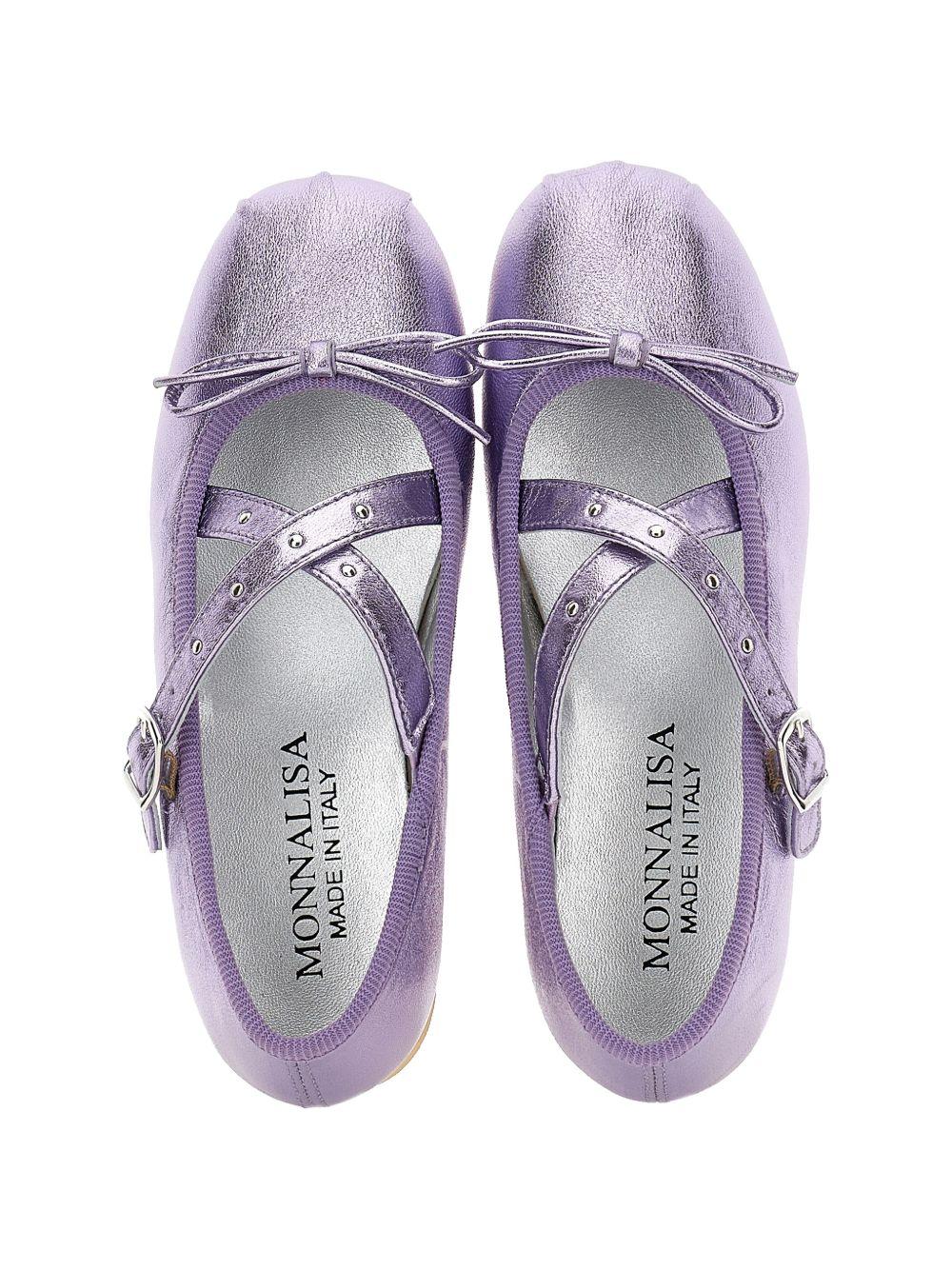 Ballerine per bambina Monnalisa Kids viola con dettaglio fiocco 87H003 8785 0063 MONNALISA KIDS 