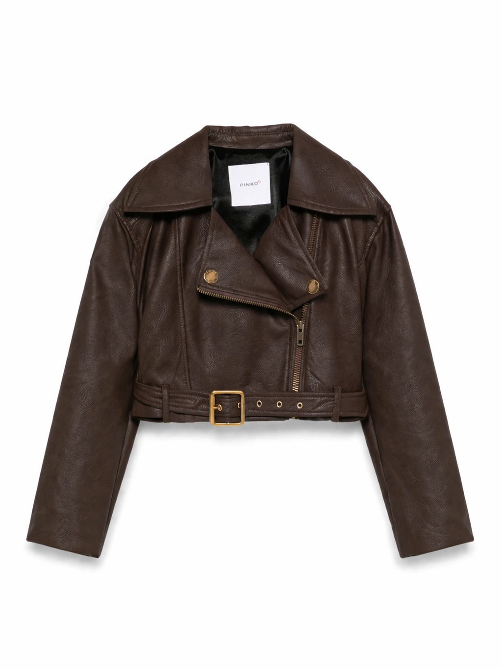 Giacca Chiodo per bambina Pinko Kids marrone con cintura KFGB015CPE021 6024 PINKO KIDS 