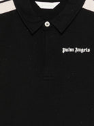 T-shirt per bambino Palm Angels Kids nera con logo sul davanti PBBD013S26FLE001 110 PALM ANGELS KIDS 