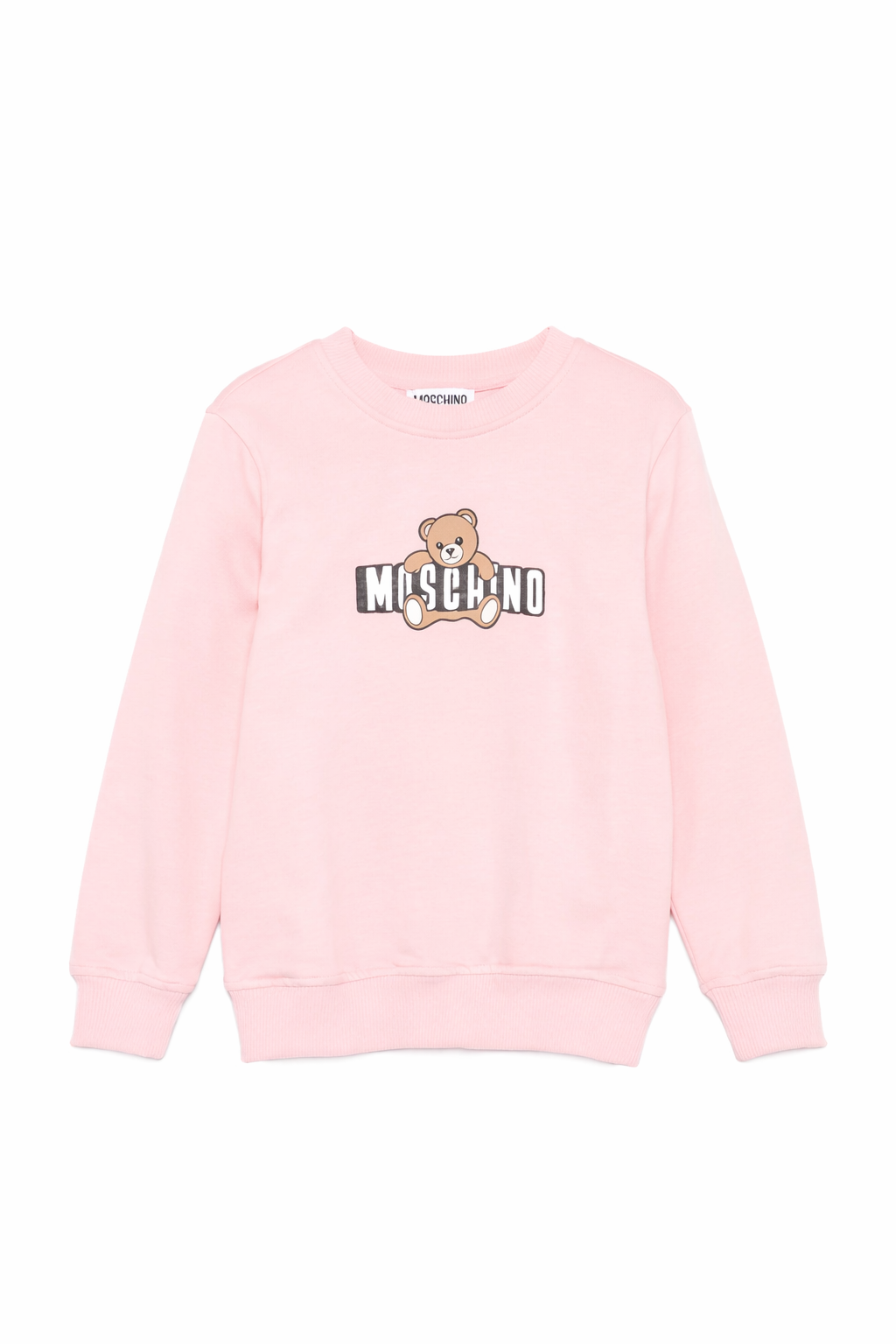 Felpa per bambina Moschino Kids rosa con stampa Teddy HUF09ULCA19 50209 MOSCHINO KIDS 
