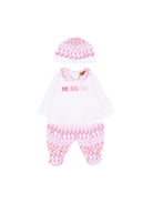 Set tutina e cappellino per neonata Missoni Kids bianco con motivo a zigzag MYB010 Z3672 100FU MISSONI KIDS 