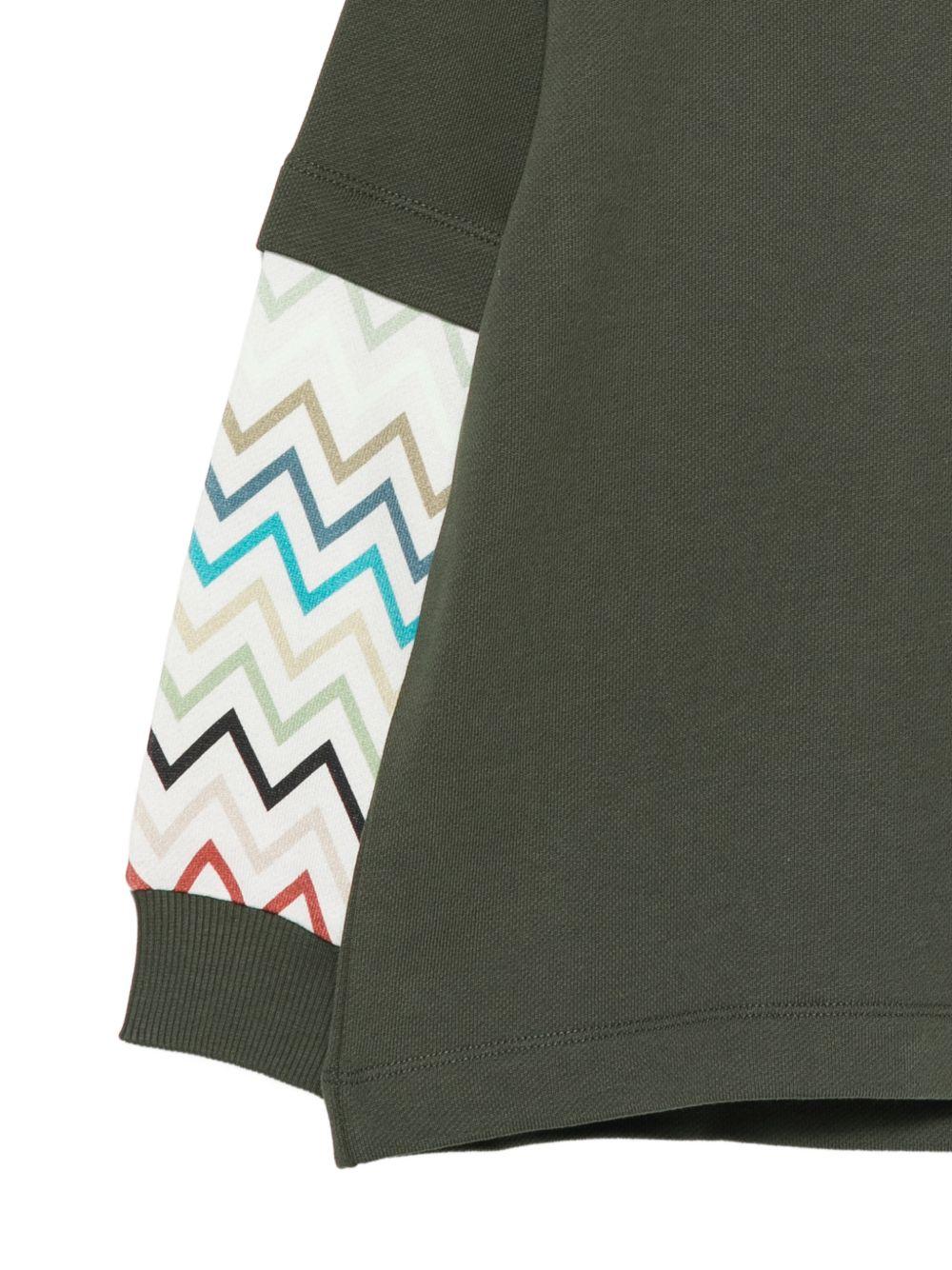 Felpa per bambino Etro Kids verde con maniche a contrasto MZ4H30 Z3183 70J MISSONI KIDS 