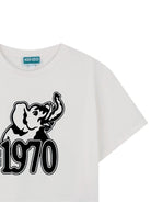 T-shirt per bambino Kenzo Kids bianca con stampa grafica sul davanti K61672 117 KENZO KIDS 