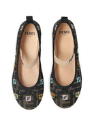 Ballerine per bambina Fendi Kids marrone con motivo FF JFR566 AWK2 F1HFI FENDI KIDS 