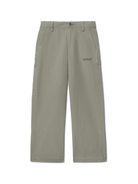Pantaloni Bookish per bambino Off-White Kids verde con due tasche laterali a filetto OBCA009S25FAB001 6310 OFF WHITE KIDS 