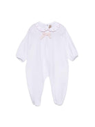 Tutina per neonata La Stupenderia bianca con colletto con bordo smerlato 2TBTT54 P01PIN LA STUPENDERIA KIDS 