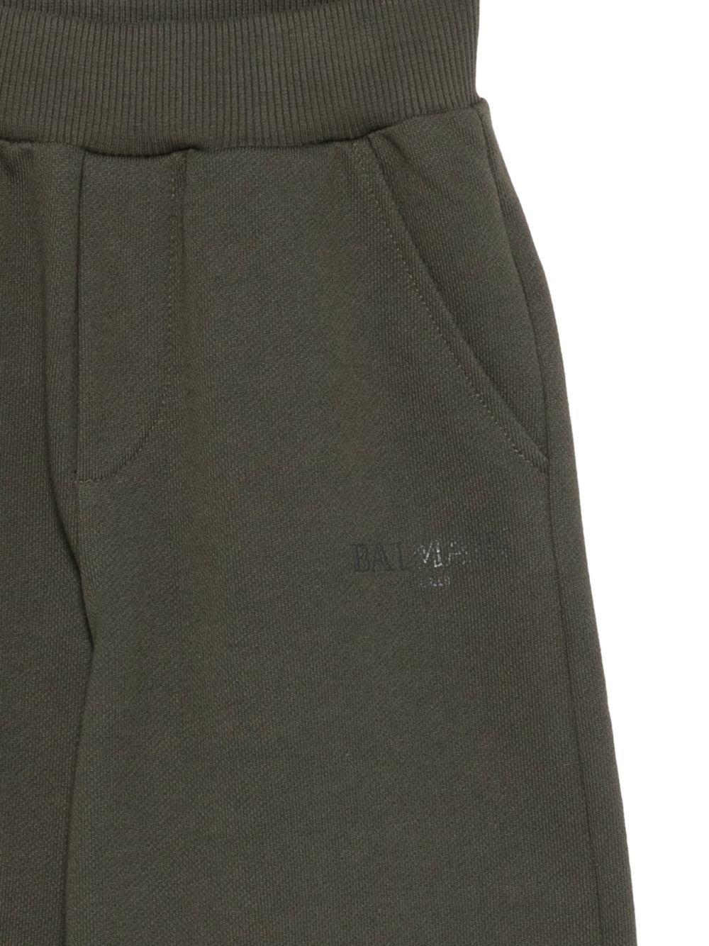 Pantaloni per bambino Balmain Kids verdi con logo BX6A80 Z3183 762 BALMAIN KIDS 