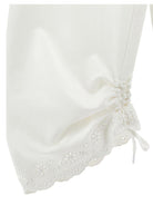 Pantaloni per bambina Monnalisa bianchi con ricamo a fiori 17G400 7014 0001 MONNALISA KIDS 