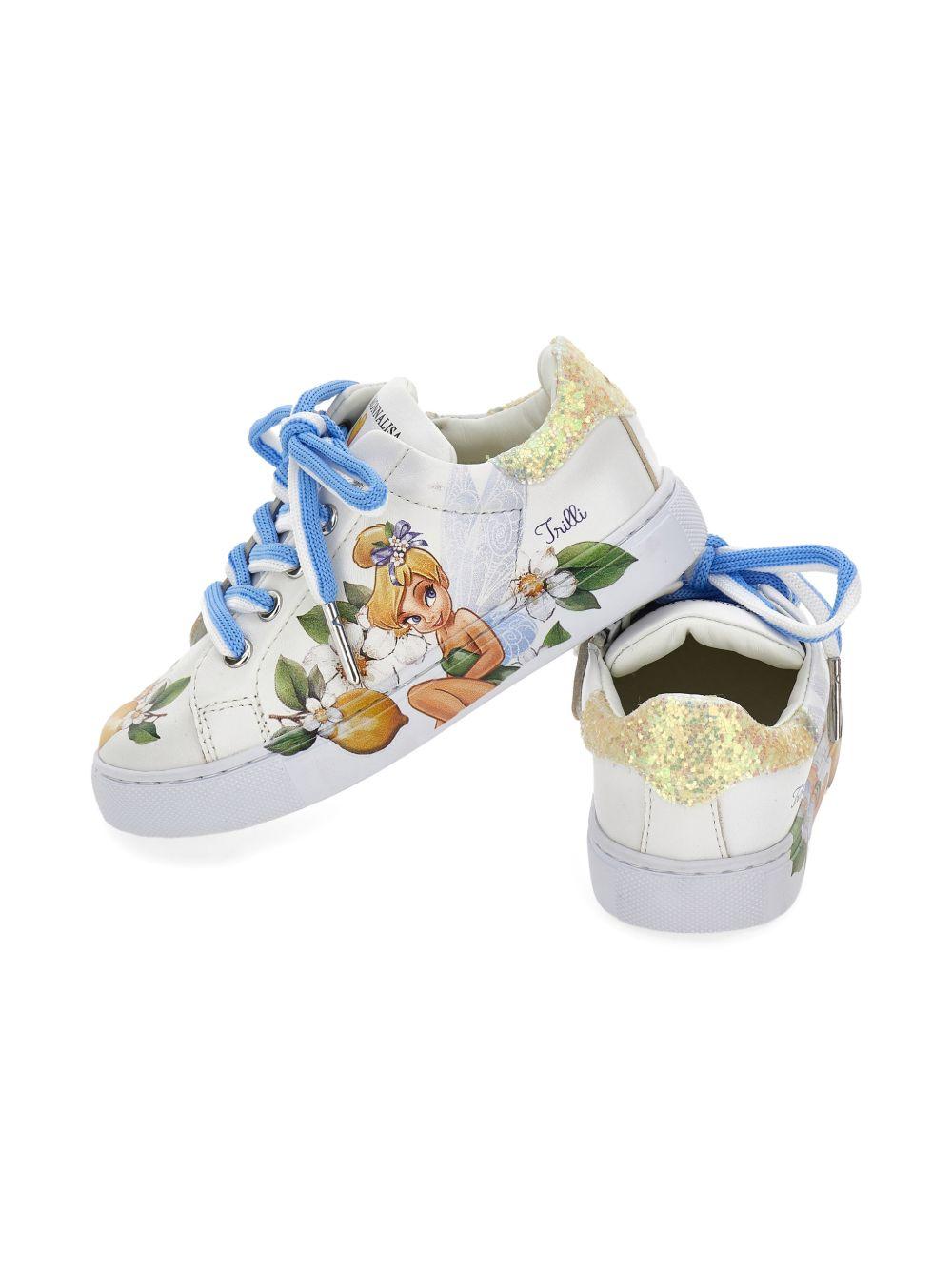 Sneakers per bambina Monnalisa x Disney bianca con stampa Trilly 8CG006 7705 9914 MONNALISA KIDS 