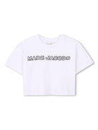 T-shirt con applicazione logo per bambina Marc Jacobs Kids bianco con design crop W60461 10P THE MARC JACOBS KIDS 
