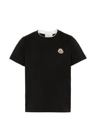 T-shirt per bambino Moncler Enfant nera con dettaglio logo L29548C0000889AFV 999 MONCLER KIDS 