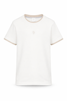 T-shirt per bambino Eleventy Kids bianca con bordi a contrasto EY8P31 Z3708 101BG ELEVENTY KIDS 